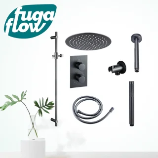FugaFlow Eccelente Sobrado Badkamer Inbouw Regendoucheset Gunmetal PVD