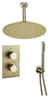 FugaFlow Eccelente Sobrado Badkamer regendoucheset geborsteld messing PVD