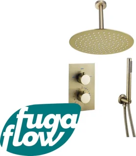 FugaFlow Eccelente Sobrado Badkamer regendoucheset geborsteld messing PVD