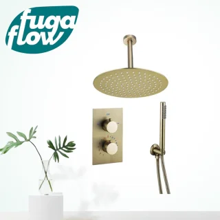 FugaFlow Eccelente Sobrado Badkamer regendoucheset geborsteld messing PVD