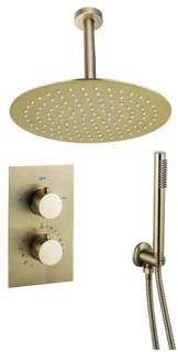 FugaFlow Eccelente Sobrado Badkamer regendoucheset geborsteld messing PVD