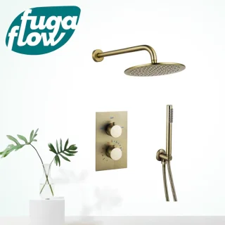 FugaFlow Eccelente Sobrado Badkamer Regendoucheset Geborsteld Messing PVD