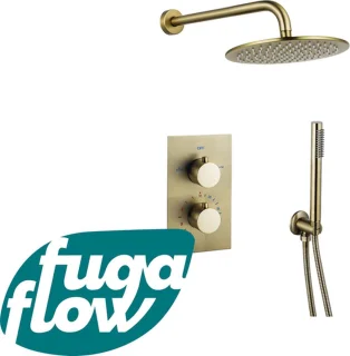 FugaFlow Eccelente Sobrado Badkamer Regendoucheset Geborsteld Messing PVD