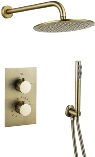 FugaFlow Eccelente Sobrado Badkamer Regendoucheset Geborsteld Messing PVD