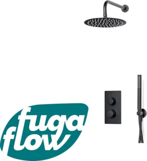 FugaFlow Eccelente Sobrado Badkamer Regendoucheset Thermostaat Zwart Mat