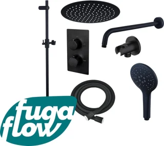 FugaFlow Eccelente Sobrado Badkamer Regendoucheset Zwart Mat