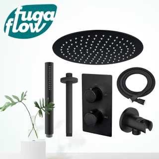 FugaFlow Eccelente Sobrado Badkamer Regendoucheset Zwart Mat