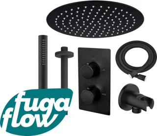 FugaFlow Eccelente Sobrado Badkamer Regendoucheset Zwart Mat