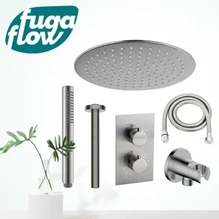 FugaFlow Eccelente Sobrado inbouw regendoucheset staal
