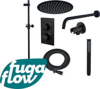 FugaFlow Eccelente Sobrado Inbouw Regendoucheset Zwart Mat