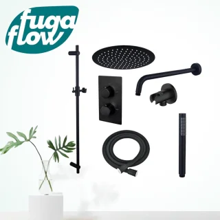 FugaFlow Eccelente Sobrado Inbouw Regendoucheset Zwart Mat