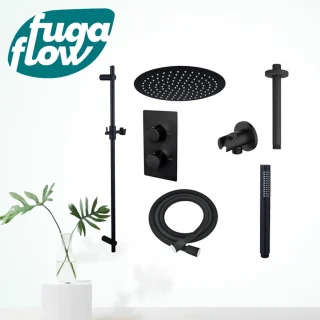 FugaFlow Eccelente Sobrado Inbouw Regendoucheset Zwart Mat