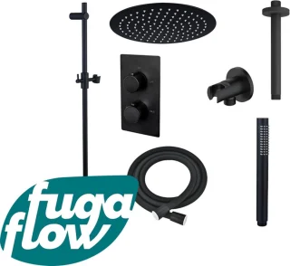 FugaFlow Eccelente Sobrado Inbouw Regendoucheset Zwart Mat
