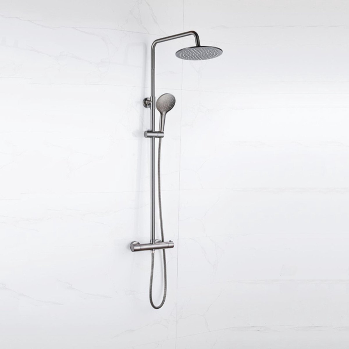 De FugaFlow Eccelente Sobrado Regendoucheset Gunmetal PVD in één oogopslag