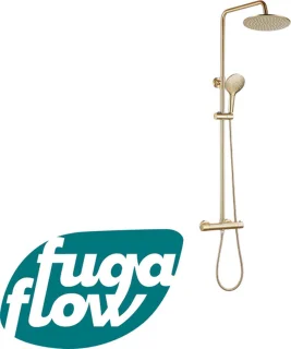 FugaFlow Eccelente Sobrado Regendoucheset Thermostatisch 25cm Geborsteld Messing