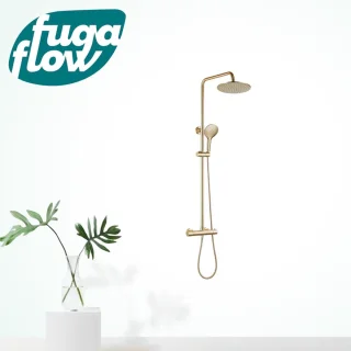 FugaFlow Eccelente Sobrado Regendoucheset Thermostatisch 25cm Geborsteld Messing