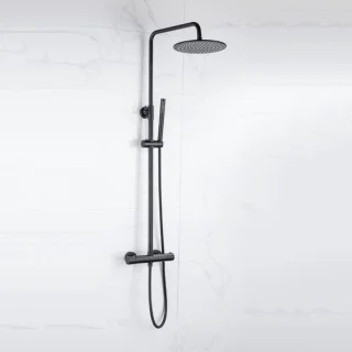 FugaFlow Eccelente Sobrado Thermostatische Regendoucheset Zwart Mat