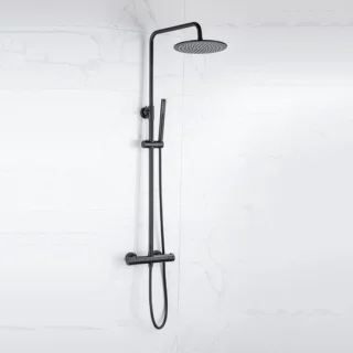 FugaFlow Eccelente Sobrado Thermostatische Regendoucheset Zwart Mat
