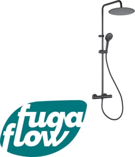 FugaFlow Sobrado regendouche met thermostaat zwart 110cm