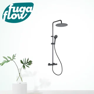 FugaFlow Sobrado regendouche met thermostaat zwart 110cm