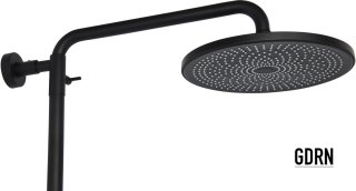 GDRN Regendouche Mat Zwart met Thermostaatkraan 25 cm