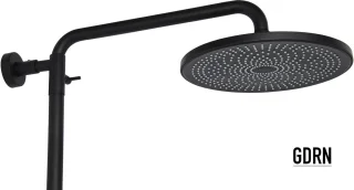 GDRN Regendouche Mat Zwart met Thermostaatkraan 25 cm