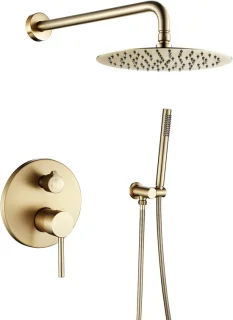 Geborsteld Gouden Doucheset voor Wandmontage