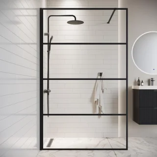Glazen inloopdouche zwart 70x200 cm