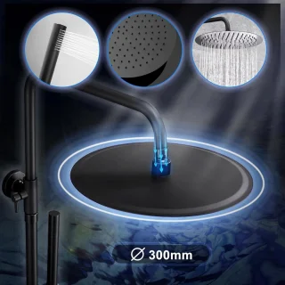 Goodivery Regendouche Set Mat Zwart met Douche Rail en Handdouche