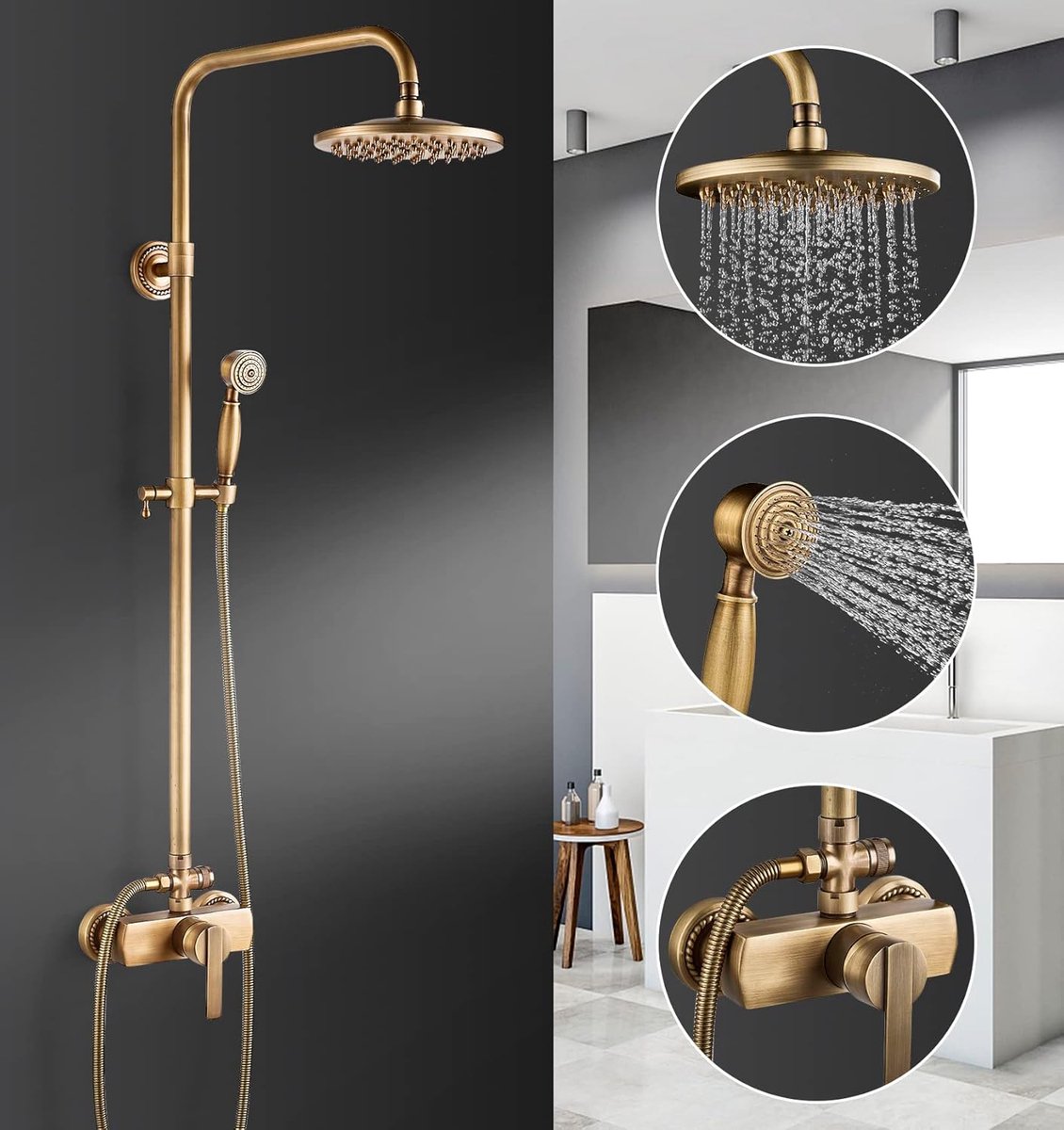 Goodivery Retro Douche Systeem 70-120 cm