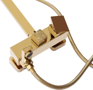Gouden doucheset vintage stijl