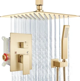 Gouden plafonddoucheset