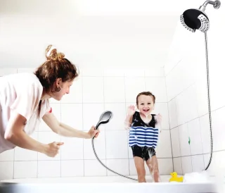 GRICH Doucheset met dubbele douchekop en handdouche