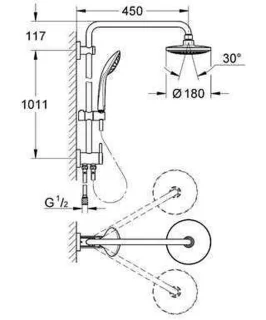 GROHE Euphoria Douchesysteem Regendouche 18 cm Met Omstelling