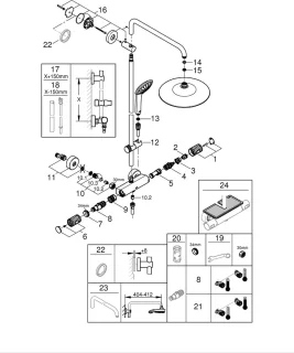 GROHE Euphoria Regendoucheset Opbouw 26cm Chroom