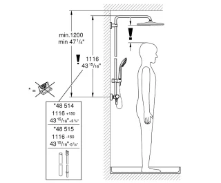 GROHE Euphoria Regendoucheset Opbouw 26cm Chroom