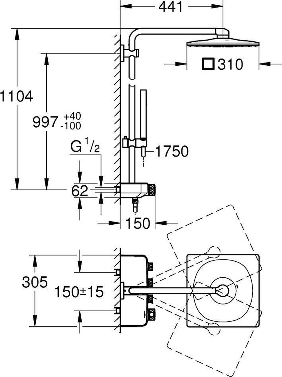 Wat vinden we goed aan de GROHE Euphoria SmartControl 310 Cube Duo Regendouche Chroom