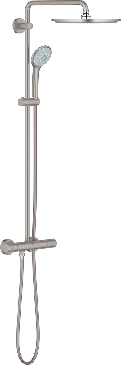 De GROHE Euphoria XXL 310 Regendouche SuperSteel met Thermostaatkraan in één oogopslag