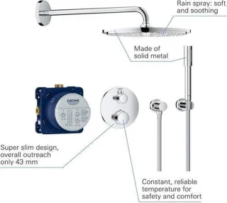GROHE Grohtherm Perfect Inbouw Regendouche Met Thermostaatkraan