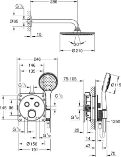 GROHE Grohtherm SmartControl Inbouw Doucheset ø 21 cm