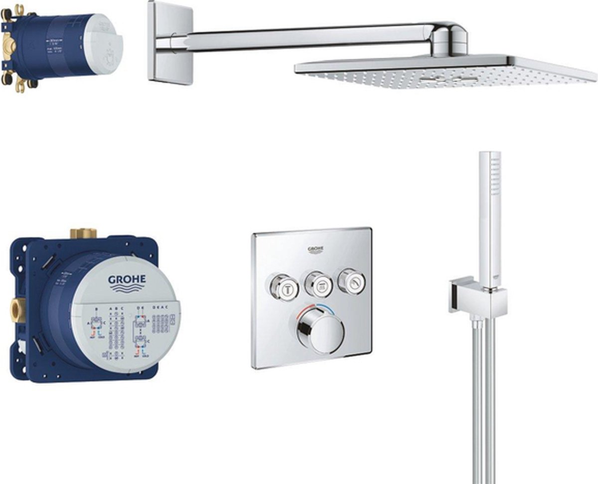 Wat vinden we goed aan de GROHE Grohtherm SmartControl Inbouw Regendouche Ø31 cm Vierkant 34712000