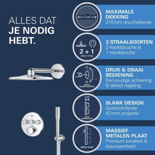 GROHE Precision SmartControl inbouw douchesysteem rond chroom