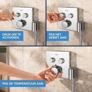 GROHE Precision SmartControl Inbouwdouche Vierkant Chroom