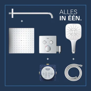 GROHE Precision SmartControl Inbouwdouche Vierkant Chroom