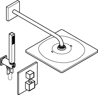 GROHE QuickFix Precision Cube inbouw douchesysteem chroom