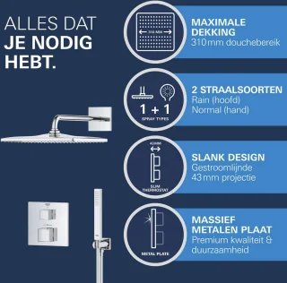 GROHE QuickFix Precision Cube inbouw douchesysteem chroom