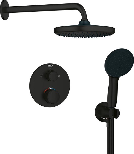 GROHE QuickFix Precision: Luxe inbouwdouche met strakke matte zwarte look
