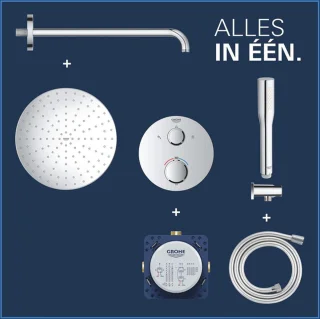 GROHE QuickFix Precision inbouw douchesysteem chroom rond