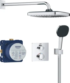 GROHE QuickFix Precision inbouw douchesysteem chroom vierkant