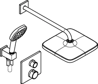 GROHE QuickFix Precision inbouw douchesysteem vierkant matte black